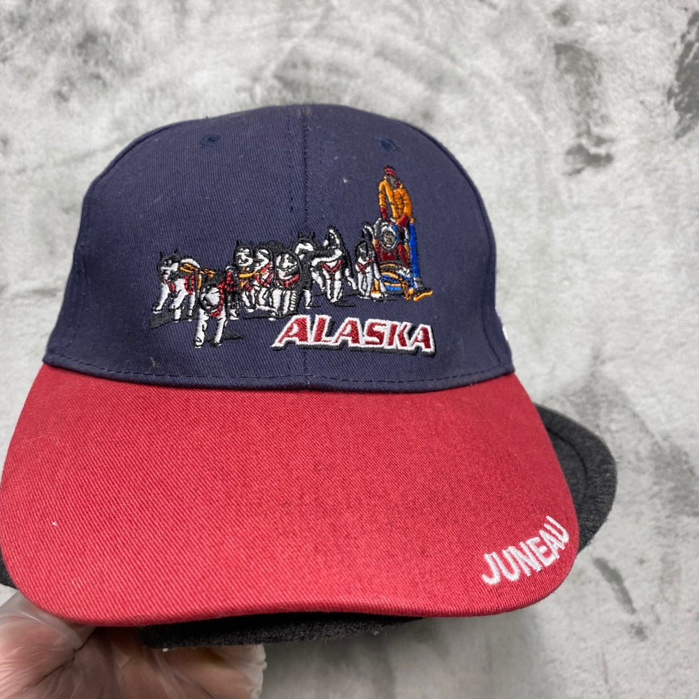 Alaska Souvenir Hat Juneau‎ Baseball Cap Dog Sled Helicopter Adjustable